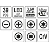 YATO PRECISION ATRUKTUVAS AKU 3.6V SU ANT 39vnt.