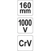 Replės 160mm VDE Yato YT-21151
