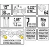 YATO ŁAŃCUCH TNĄCY DO PILARKI 37,5cm/64/325"/1,3
