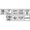 Yato sukimo antgalių ir galvų su terkšle rinkinys 56 vnt YT-14501