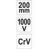 YATO UNIVERSALIOS replės 200mm VDE