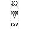 YATO SZCZYPCE WYDŁUŻONE PROSTE 200mm VDE