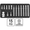 YATO KOŃCÓWKI TORX 15elem. Z OTWOREM 0417
