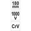 Yato Toya Sa Poland Replės aukštos įtampos laidams | universalios | 180 mm | VDE 1000V (YT-21152)