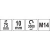 YATO poliravimo VELTINIS DISKAS 75x10mm M14