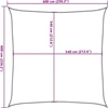 Saulės skėtis, burė, 160 g/m², kvadratinė, geltona, 6x6 m, HDPE