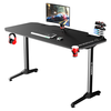 Žaidimų stalas Ultradesk Frag Gaming Desk, Juodas su juodu kilimėliu