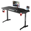 Žaidimų stalas Ultradesk Frag Gaming Desk, Juodas su juodu kilimėliu
