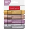 Teksto žymeklių rinkinys Faber-Castell 46, 4 spalvos, metalizuotos
