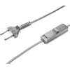 Laidas su elektros kištuku ir jungikliu Zamel 2x0.5mm2 190cm sidabro sp.