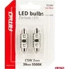 LED lemputės, Canbus, festoon, C5W, 2SMD, 3838, 39 mm, baltos, 12 V, 24 V, amio-04249