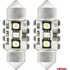LED lemputės, Canbus, festoon, C5W, 2SMD, 3838, 31 mm, baltos, 12 V, 24 V, amio-04247