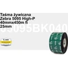 „Zebra Resin“ juostelė, 40 mm x 450 m (1,57 x 1476 pėdos), 5095; Didelio našumo, 25 mm (1 colio) šerdis, 6 / dėžutė