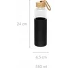 Gertuvė stiklinė su silikono apsauga 550 ml juoda Maku 616851