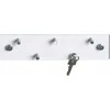 Steel Raktų kabykla 30x8 cm + 5 kabliukai, stiklas, nerūdijantis plienas, ZELLER