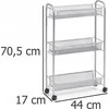 Daugiafunkcis mobilus organizatorius virtuvei arba vonios kambariui, 3 tinklinės lentynos, 4 ratukai, medžiaga metalas, prekės ženklas Zeller