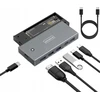 Zenwire USB ŠAKOTUVAS 2B29A ŠAKOTUVO DĖŽUTĖS KORPUSAS SSD M2 NVME PCIe SATA NGFF USB-C 3.2 HDMI 2.0 ADAPTERIS M.2 10GBps MAITINIMO TIEKIMAS 100W 2B29A MC501