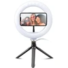 Objektyvas Žiedinė lempa SBS Mobile TESELFIERINGCLIP, LED, Juodas, Baltas, USB, 5 V, 20 cm, 200 mm