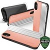 Dėklas „Zizo Retro“ serija – piniginės atlošas su magnetiniu užsegimu ir įmontuotu stovu, skirtu „iPhone Xs / X“ (persiko / sidabro)
