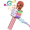 iWear M85 Karaoke Bērniem un Pieaugušajiem Fun Effect Mikrofons ar Skaļruņiem un Ierakstu Micro SD USB Bluetooth Rozā Zeltā