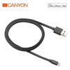CANYON kabelis MFI-2 Lightning 12W 1m Dark Pilkas