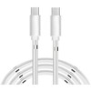 Oho CP USB-C uz USB-C PD 60W 3A Super Ātras Uzlādes 1m iPhone 15 Kabelis ar iebūvētu magnētisku kabeļa organizātoru Balta