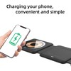 WoW F1 3in1 sulankstomas magnetinis belaidis 15 W įkroviklis išmanusis telefonas / išmanusis laikrodis / TWS ausinės juodos