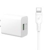 DCO U18 18W USB kištukas, greitas prisitaikantis įkroviklis + USB-C 1 m laidas Samsung Xiaomi Huawei Oppo Baltas (OEM)