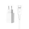 DCO U18 18W USB kištukas, greitas prisitaikantis įkroviklis + USB-C 1 m laidas Samsung Xiaomi Huawei Oppo Baltas (OEM)