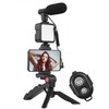 Elight Y9 Vlog Telefona Fiksācijas Video &amp; Foto komplekts ar Led gaismu / Mikrofonu / Statīvu Melna