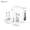 Daugiafunkcis įkroviklis Forcell F-Energy 4in1 2 x USB A + USB C 15W + išorinė baterija 8000mAh + belaidis įkrovimas baltas
