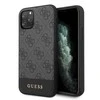 Guess GUHCN61G4GLGR 4G Stripe kieto galinio dangtelio dėklas, skirtas Apple iPhone 11, juodas