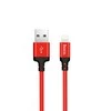USB kabelis Hoco X14 Lightning, raudonas-juodas 1.0m