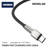 Jellico B8 Neilona Pīts cinkota konektora USB-C uz USB-C Datu &amp; PD Ātrās 66W uzlādes kabelis 1m Melns