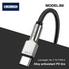 Jellico B8 Neilona Pīts cinkota konektora USB-C uz USB-C Datu &amp; PD Ātrās 66W uzlādes kabelis 1m Melns
