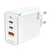 JELLICO sieninis įkroviklis C79 GaN PD 65W 2xUSB-C + 1xUSB QC3.0 Baltas