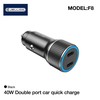 JELLICO car charger F8 PD 40W 2xUSB-C Juodas