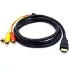 Riff HDMI kištukas iki 3RCA garso ir vaizdo kabelis 1 m juodas