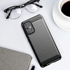TakeMe CARBON efekto TPU itin plonas galinio dangtelio dėklas, skirtas Samsung Galaxy A22 4G (A225F) Juodas
