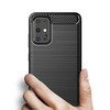 TakeMe CARBON efekto TPU itin plonas galinio dangtelio dėklas, skirtas Samsung Galaxy A22 4G (A225F) Juodas