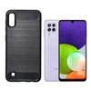 TakeMe CARBON efekto TPU itin plonas galinio dangtelio dėklas, skirtas Samsung Galaxy A22 4G (A225F) Juodas