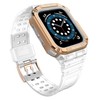 Pferd TakeMe guminė juostelė su šarvuotu dėklu, skirta Apple Watch 7 / SE (41/40 / 38mm) Skaidri / auksinė