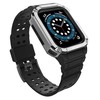 Pferd TakeMe guminė juostelė su šarvuotu dėklu, skirta Apple Watch 7 / SE (41/40 / 38mm) juoda / sidabrinė