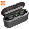 Platinet „WoW F9“ sporto ir pramogų „Super-Fit TWS Bluetooth 5.1“ stereo ausinės su HD mikrofonu, LED įkrovimu, USB įkrovikliu, juodos