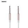 Remax L100 3,5 mm papildomos lizdo kabelis nuo 3,5 mm kištukinio iki 3,5 mm vyriško 1,0 m nuo susipainiojimo kabelis baltas