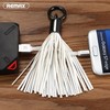 Remax RC-053m dizaino raktų pakabuko žiedas su mikro ir USB duomenų ir įkroviklio laidu Baltas