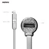 REMAX Car Charger RCC-103 Finchy – USB – 3,4A with Lightning + MicroUSB cable sidabrinis