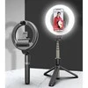 Riff L07 profesionali asmenukių lazda (ilgis maks. 90 cm) su žiedine LED lempute / trikoju / nešiojamu belaidžio užrakto mygtuku juoda