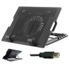 Riff RF-0092 2in1 nešiojamas aušintuvo padas ir puikiai reguliuojamo kampo stovas nešiojamam kompiuteriui (12"-17") su USB laidu