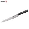 Samura HARAKIRI universalus virtuvinis peilis pjaustymui 7,7"/196mm 59 HRC su juoda rankena
